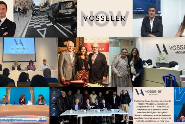 Composición fotográfica con los algunos de los principales casos de Vosseler Abogados en 2025