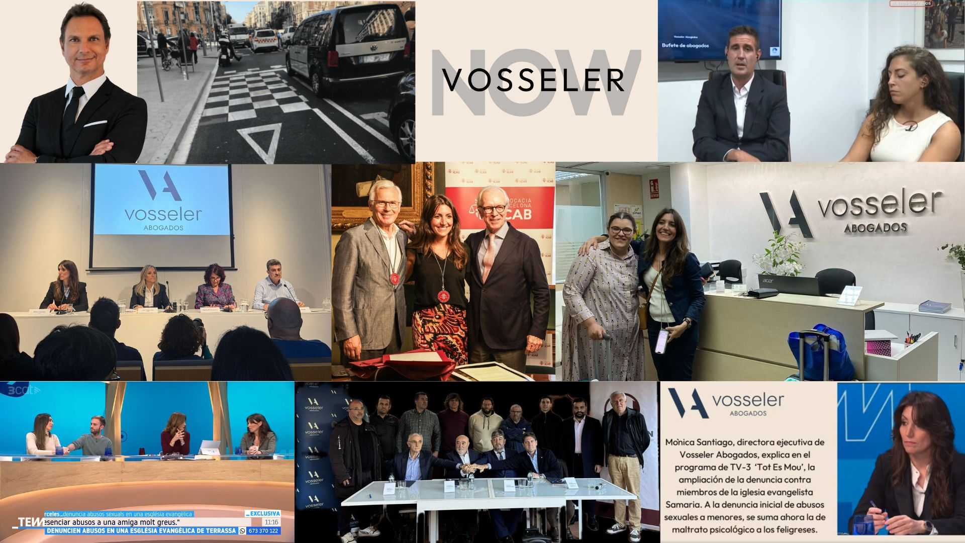 Composición fotográfica con los algunos de los principales casos de Vosseler Abogados en 2025