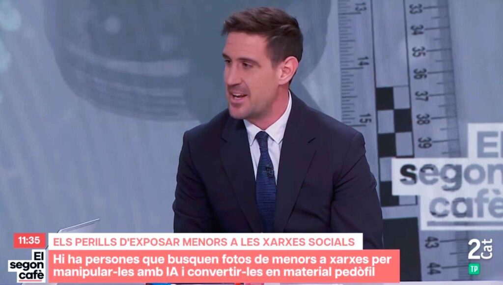 Daniel Salvador, en el programa de TVE-Catalunya 'El segon cafè', habla de niños en las redes sociales: La exposición de menores en redes.