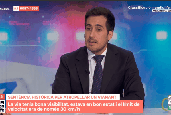 Álvaro Machado, letrado de Vosseler Abogados, interviene en el programa de TVE 'Segon Cafè' para hablar sobre una condena ejemplar a un culpable de un accidente de tráfico.