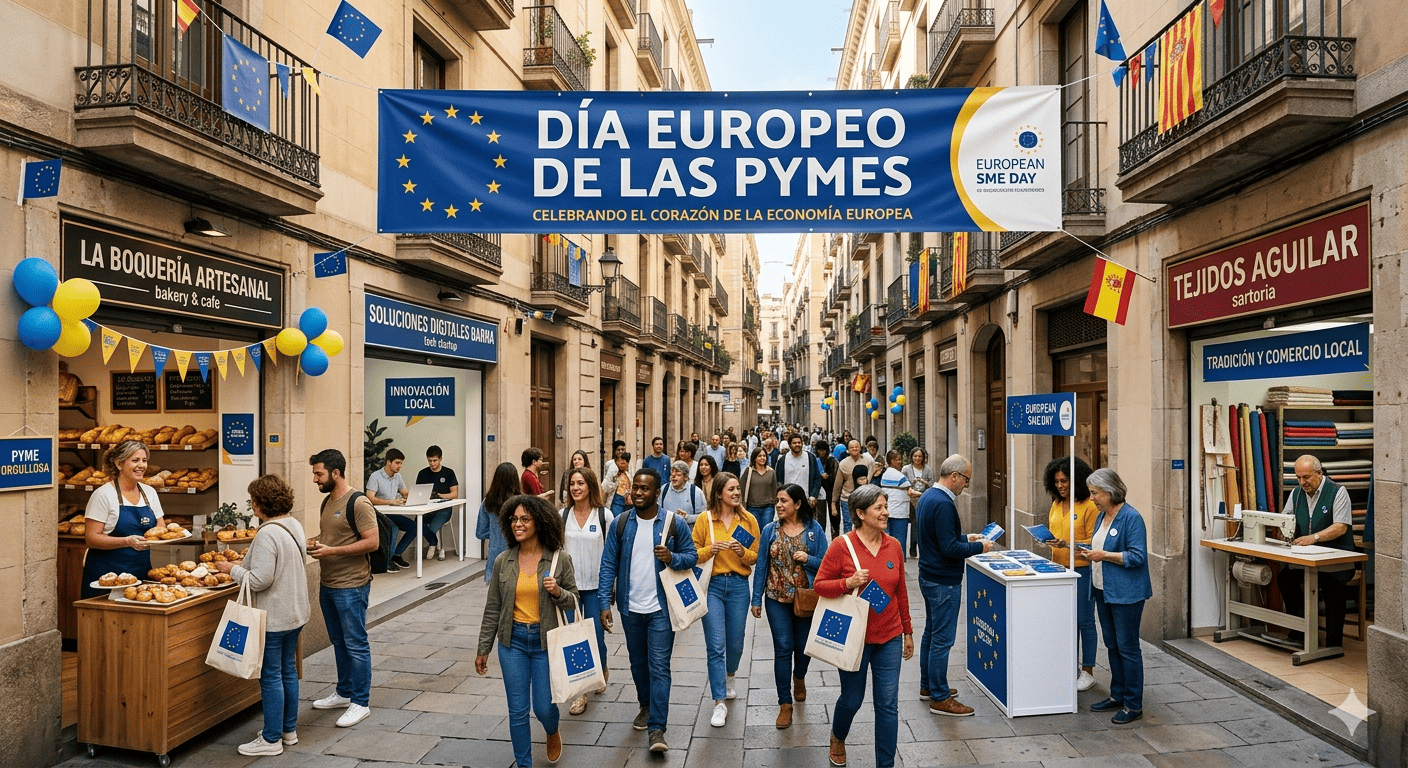 Imagen generada por IA que representa el Día Europeo de las Pymes
