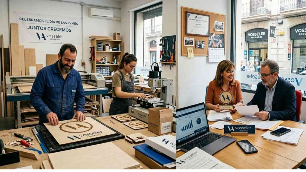 Fotomontaje par ilustrar el tema del Día de las Microempresas y las Pequeñas y Medianas Empresas. Dia Internacional Pymes