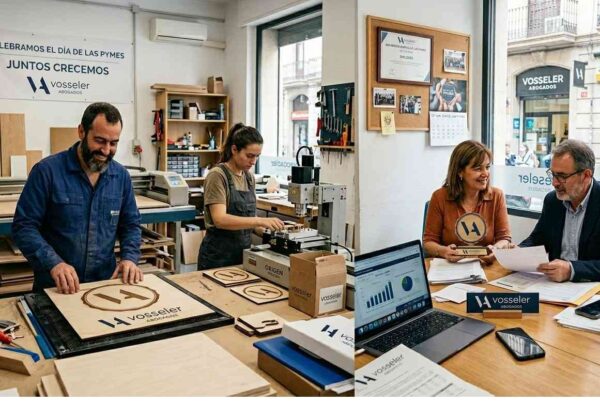 Fotomontaje par ilustrar el tema del Día de las Microempresas y las Pequeñas y Medianas Empresas. Dia Internacional Pymes